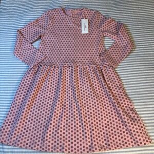 Vineyard Vines Girls Saltwater Dress Pink Geo Palm Beach Long Sleeve Size S 8-10